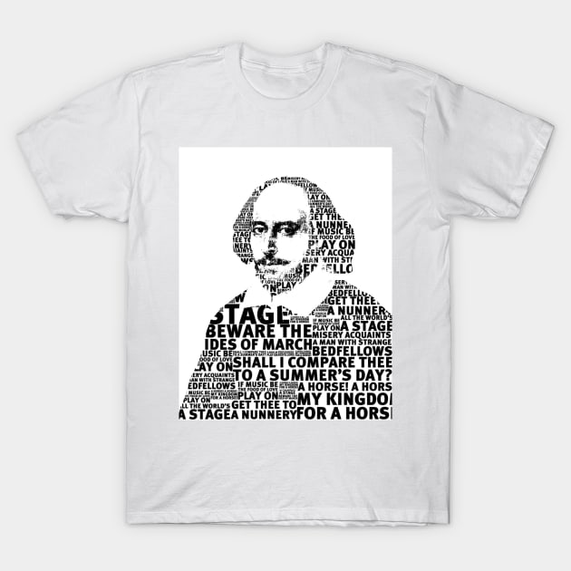 SHAKESPEARE TEXT ART T-Shirt by DJVYEATES